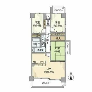 グラン・コート白川公園【3階】の間取り