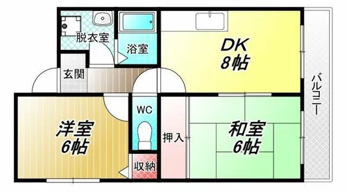 ソレアード高安【2階】の間取り