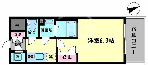 エスリード福島シティグランツ【8階】の間取り