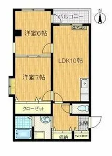 難波パークハウス【7階】の間取り