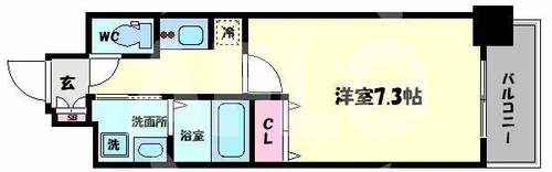 サムティ北梅田VESSEL【9階】の間取り