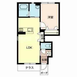 三木市志染町(カーサグラス自由が丘)【103号室】の間取り