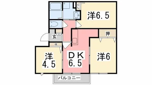 グリーンハイツB【202号室】の間取り
