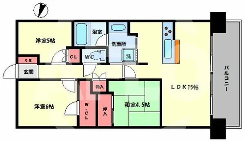 パークホームズノースゲートスクエア【4階】の間取り