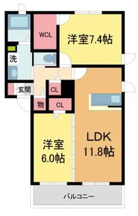 ボン・リビエール芦屋アネックス【209号室】の間取り