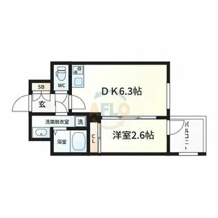エスグランデ難波グランツ【7階】の間取り