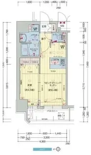 プレサンス梅田東グラッド【2階】の間取り