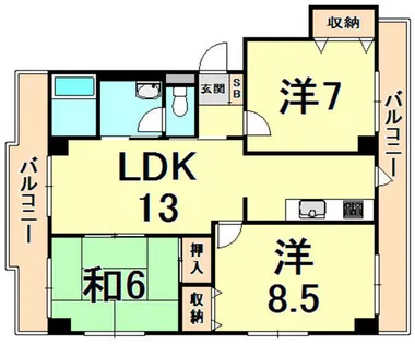 ベルハウス【3階】の間取り