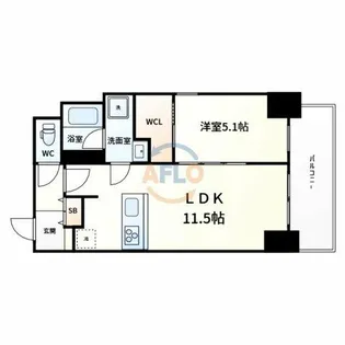 JP noie 上町台龍造寺【3階】の間取り