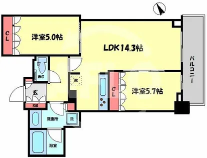 ザ・セントラルマークタワー【13階】の間取り