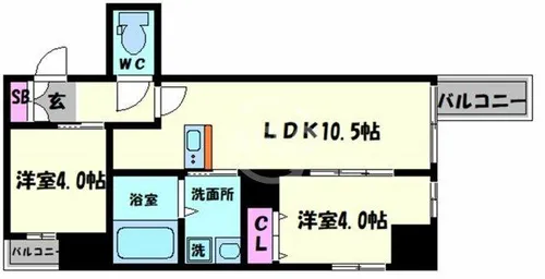 Imperial Suite 南堀江【7階】の間取り