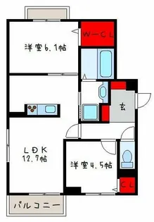 ヴィヴレウーノ【2階】の間取り