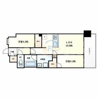 スプランディッド城東関目【4階】の間取り