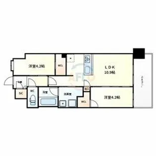 スプランディッド城東関目【9階】の間取り