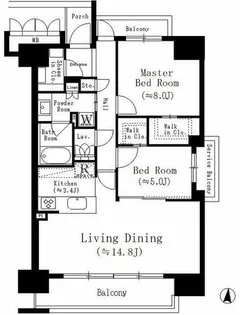 アンアージュ白壁【2階】の間取り