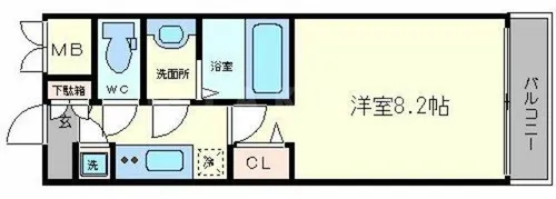 レジュールアッシュ心斎橋リュクス【6階】の間取り
