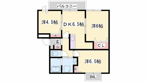 グリーンハイツA・B棟【2階】の間取り