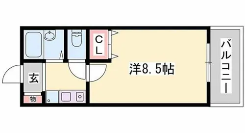 クリスタルA ウエスト【102号室】の間取り