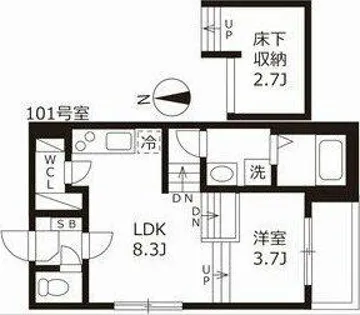 フォーラムエス【1階】の間取り