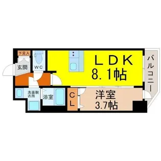 メイクス上前津Ⅲ【4階】の間取り