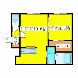 Quadrifoglio(クアドリフォリオ)【105号室】の間取り