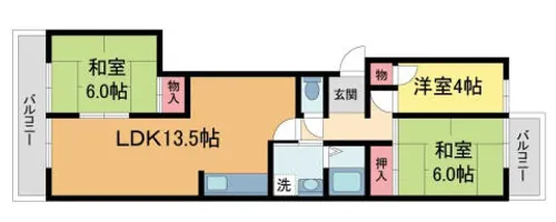 メゾン宝塚 2号棟【5階】の間取り
