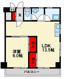 ブルーハイツ岸の浦【1階】の間取り