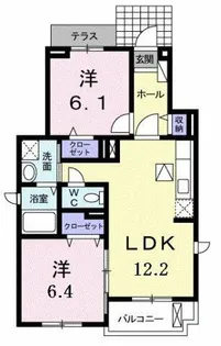 サングレイスB【1階】の間取り