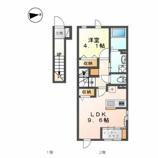ベルフラワー荒居【2階】の間取り