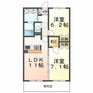 シャンブルミーク【3階】の間取り