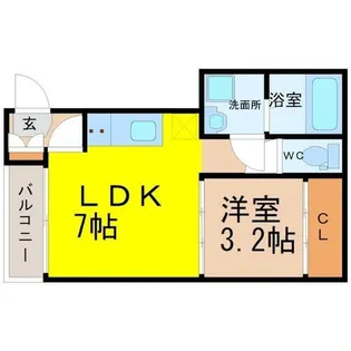 セリシール【3階】の間取り