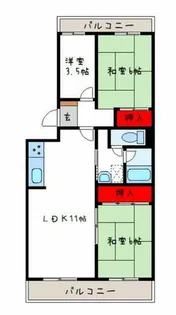 コーポ野村恩智B棟【6階】の間取り