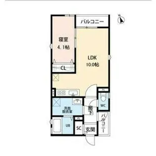 ペンハウスS【1階】の間取り