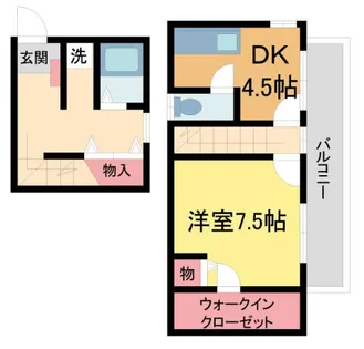 兵庫県川西市小花1丁目【テラスハウス】の間取り