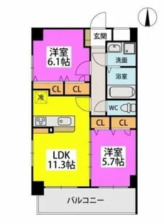 MCG BEFU【301号室】の間取り