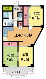 メゾンブランシェ【206号室】の間取り