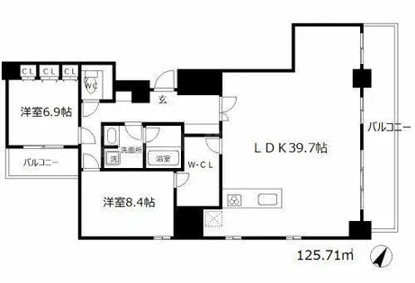リバーサイドタワー中之島【28階】の間取り