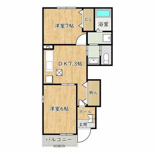 大阪府南河内郡太子町大字春日【アパート】の間取り
