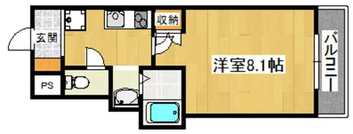 ウエストコースト【303号室】の間取り