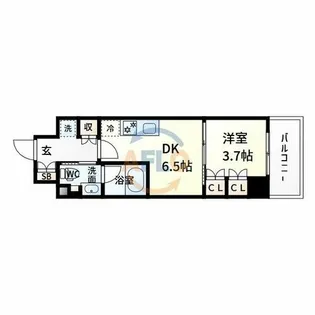 ザ・パークハビオ塚本【7階】の間取り