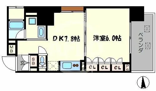 リーガル南堀江【11階】の間取り