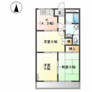 朝宮グリーンライブ【3階】の間取り