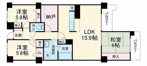 アーバンパーク緑地公園【2階】の間取り