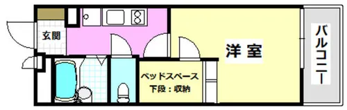 レオパレスハイムモーリー【101号室】の間取り