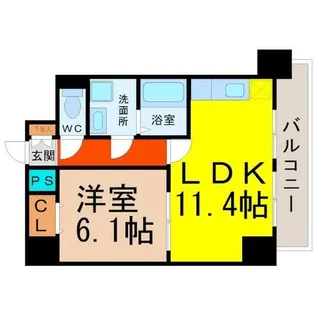 CLAIR HEIWA(クレールヘイワ)【6階】の間取り