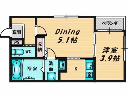 ハーモニーテラス小路東Ⅳ【3階】の間取り