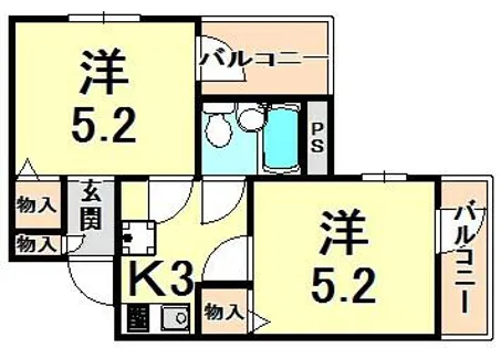 JP尼崎立花レジデンス【3階】の間取り