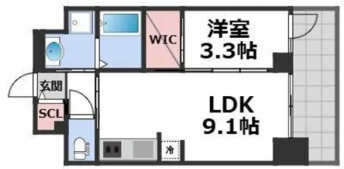 S-RESIDENCE松屋町asence【6階】の間取り