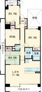 エバーランドシティ新・泉北弐番館【4階】の間取り
