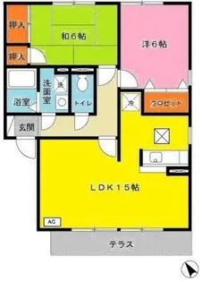 サンアベニュー田寺 1【1階】の間取り